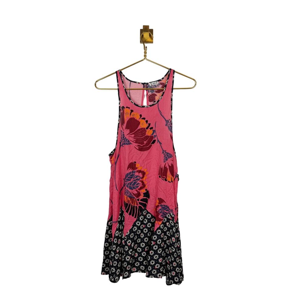 Intimately Free People Someone Like You Trapeze Slip Dress Pink Floral Sz L